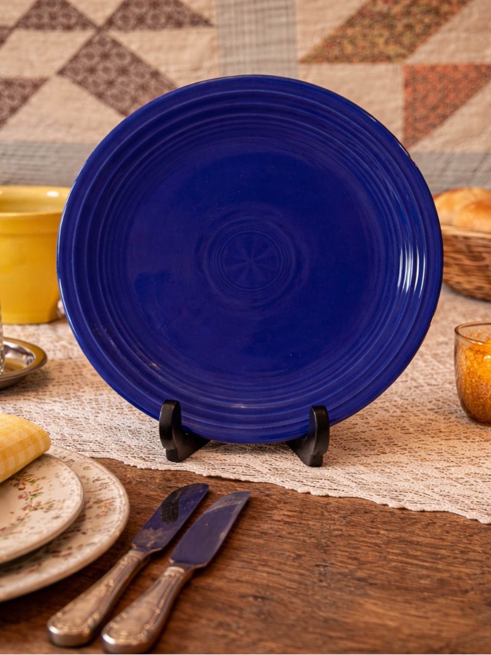 Fiestaware Vintage Original Blue Luncheon Plate